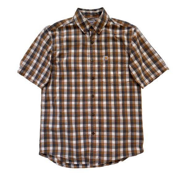 Carhartt Relaxed Fit Short Sleeve Plaid Shirt Sz S - Picture 3 of 9